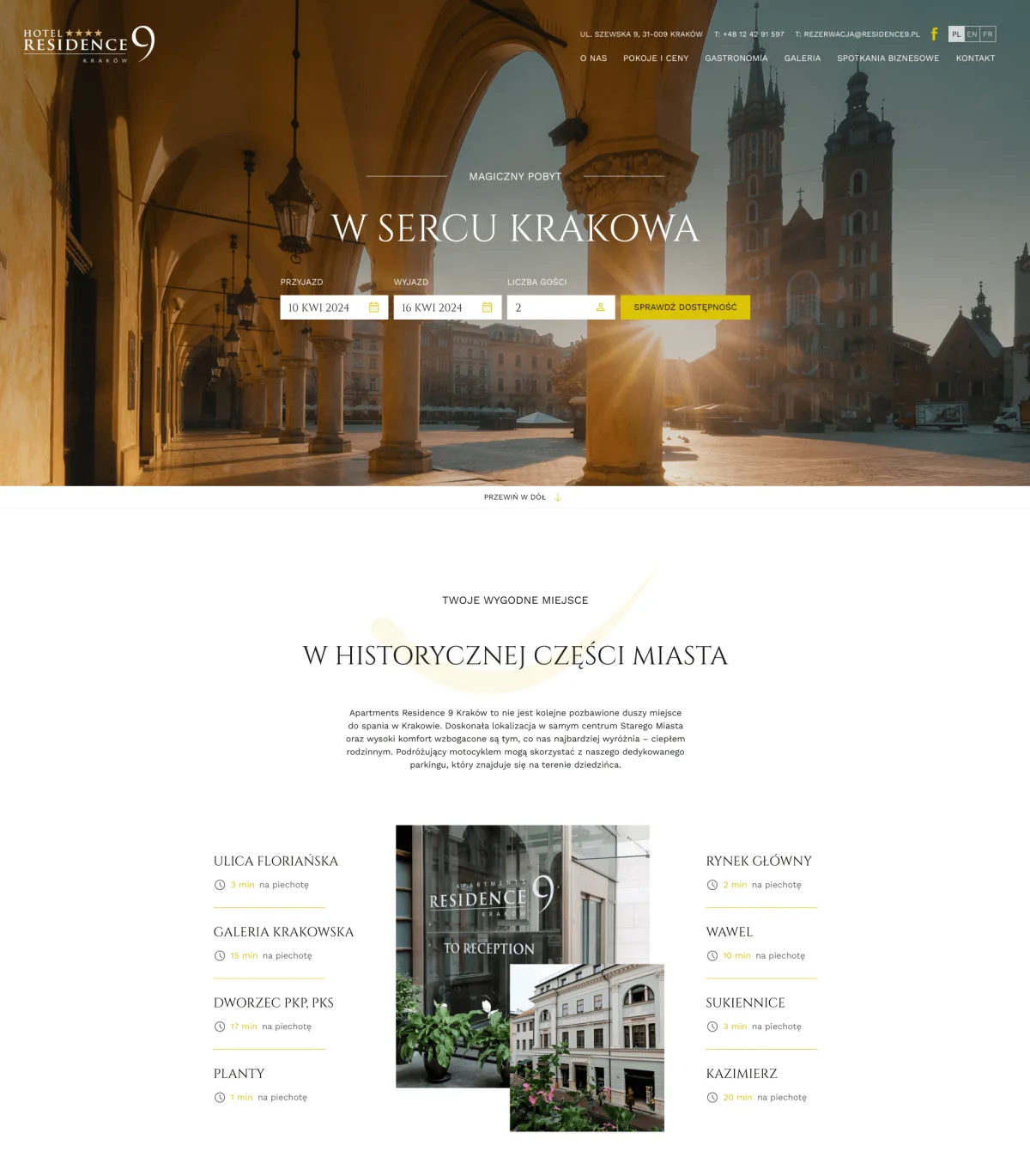 Strona hotelowa Residence 9